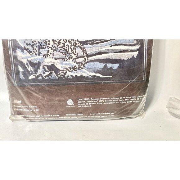Snow Leopard Tibet Spinnerin Needlepoint Kit  Conn Gibney 14 x 18" NP248 Vintage - Picture 4 of 4